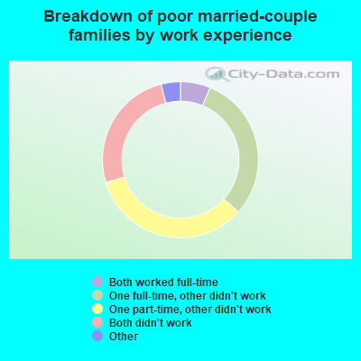 Breakdown of poor married-couple families by work experience